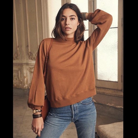 Sezane Tops - Button Back Sweatshirt / New!